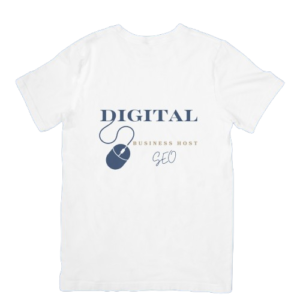 A white t-shirt with a company loho