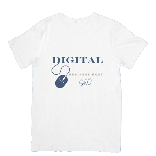 A white t-shirt with a company loho
